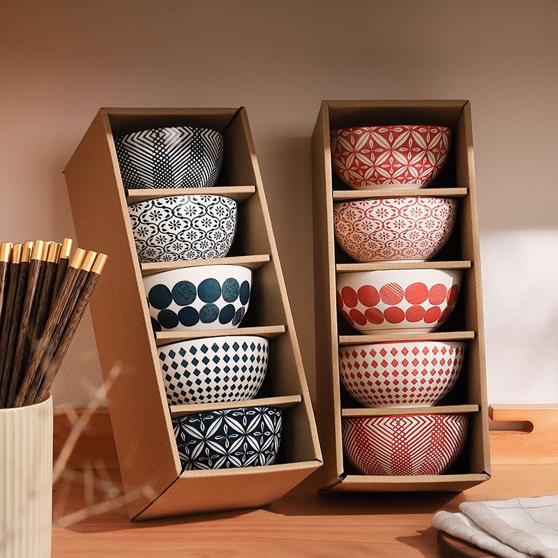 Retro Creative Ceramic Rice Bowl Set - Casatrail.com