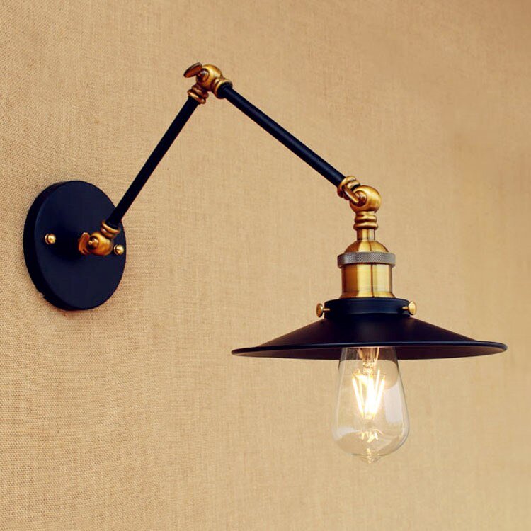 Retro Loft Industrial Wall Lamp with Swing Arm - Casatrail.com