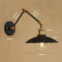 Thumbnail for Retro Loft Industrial Wall Lamp with Swing Arm - Casatrail.com