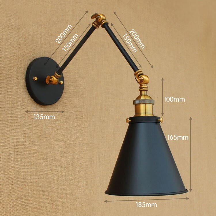 Retro Loft Industrial Wall Lamp with Swing Arm - Casatrail.com