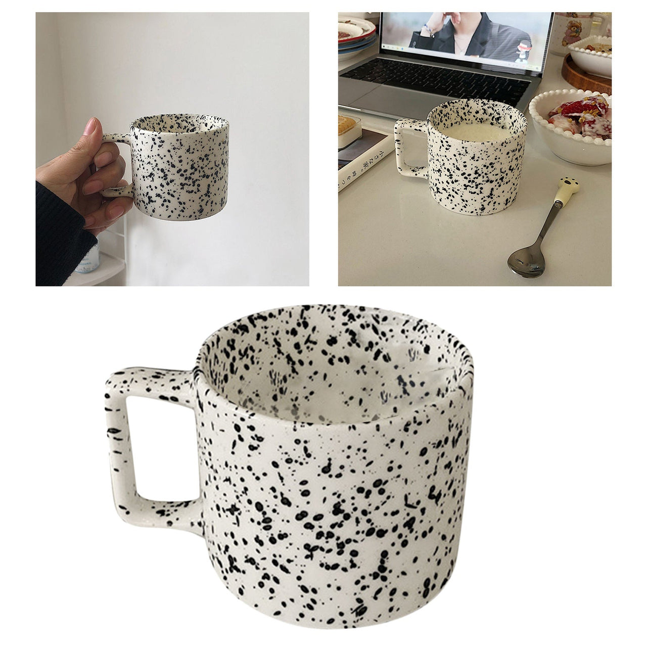 Retro Splash Ink Wave Dot Coffee Mug - Casatrail.com