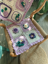 Thumbnail for Retro Wisteria Gardenia Crochet Blanket - Casatrail.com