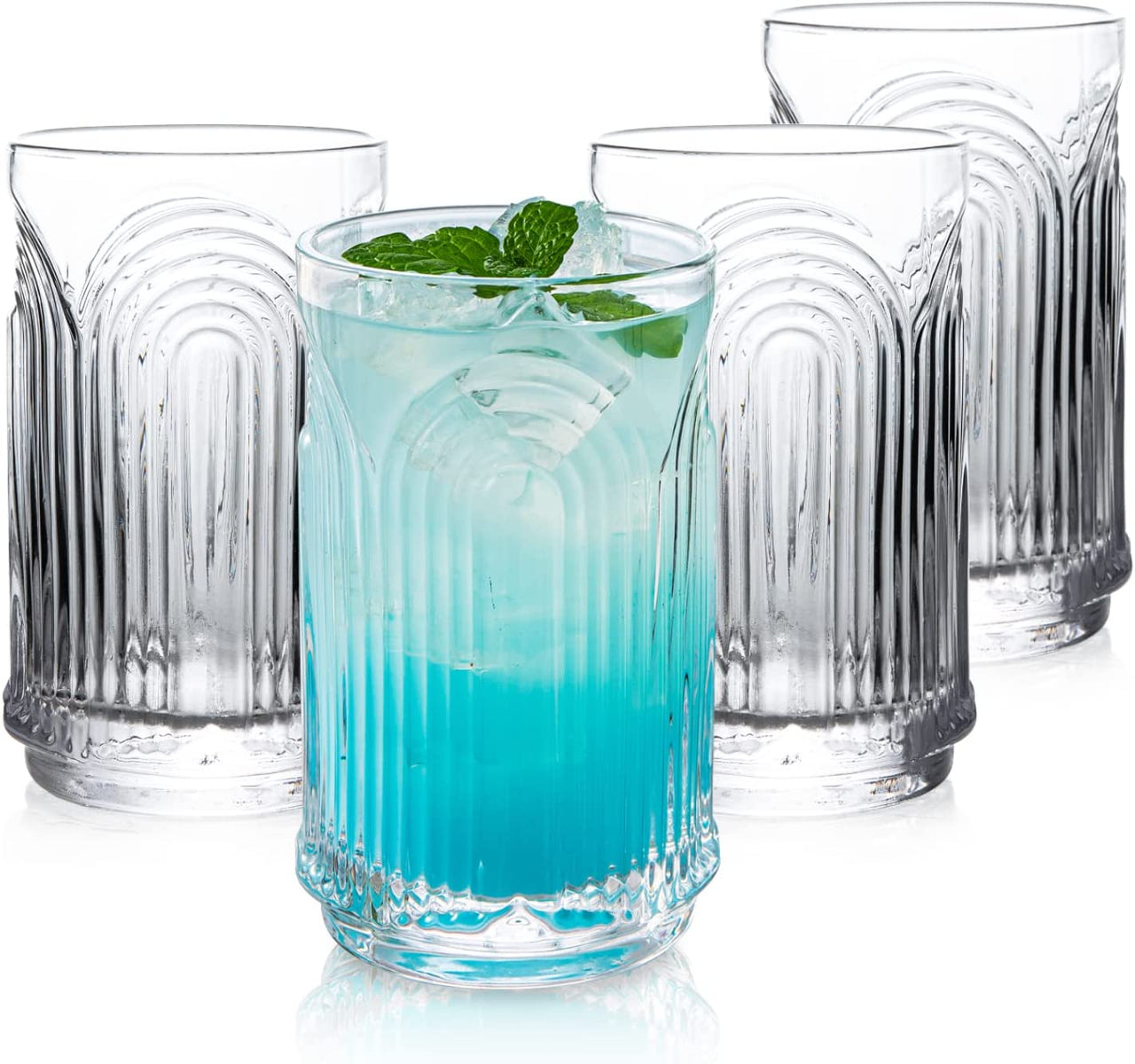 Ripple Vintage Glass Cups Set for Mojito - Casatrail.com