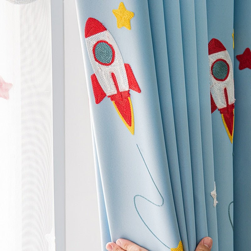 Rocket Spaceship Printed Curtain - Casatrail.com