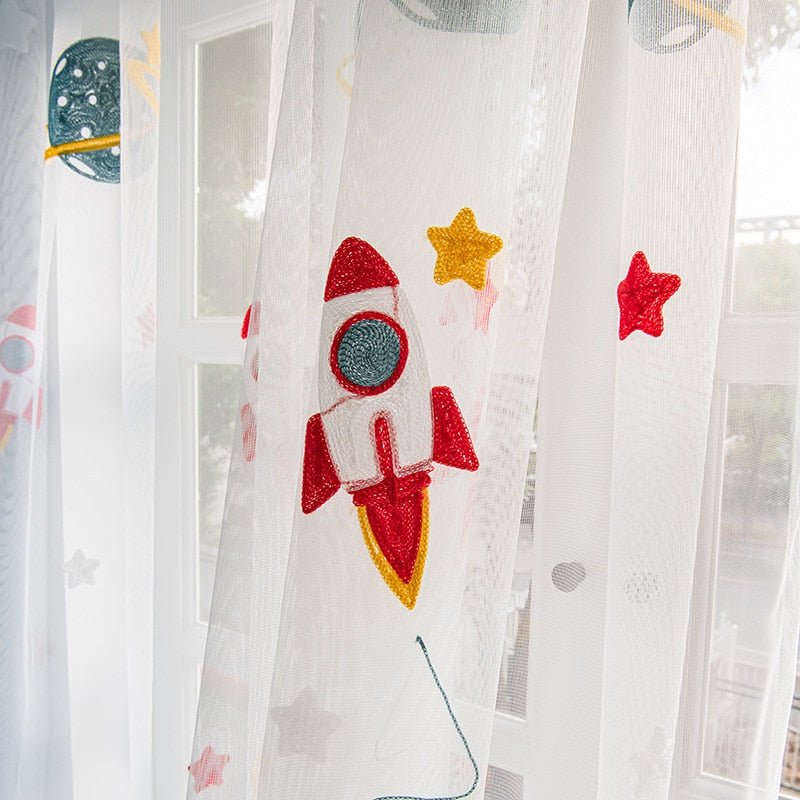 Rocket Spaceship Printed Curtain - Casatrail.com