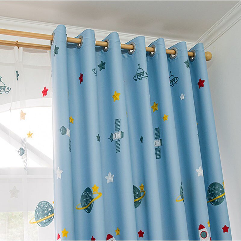 Rocket Spaceship Printed Curtain - Casatrail.com