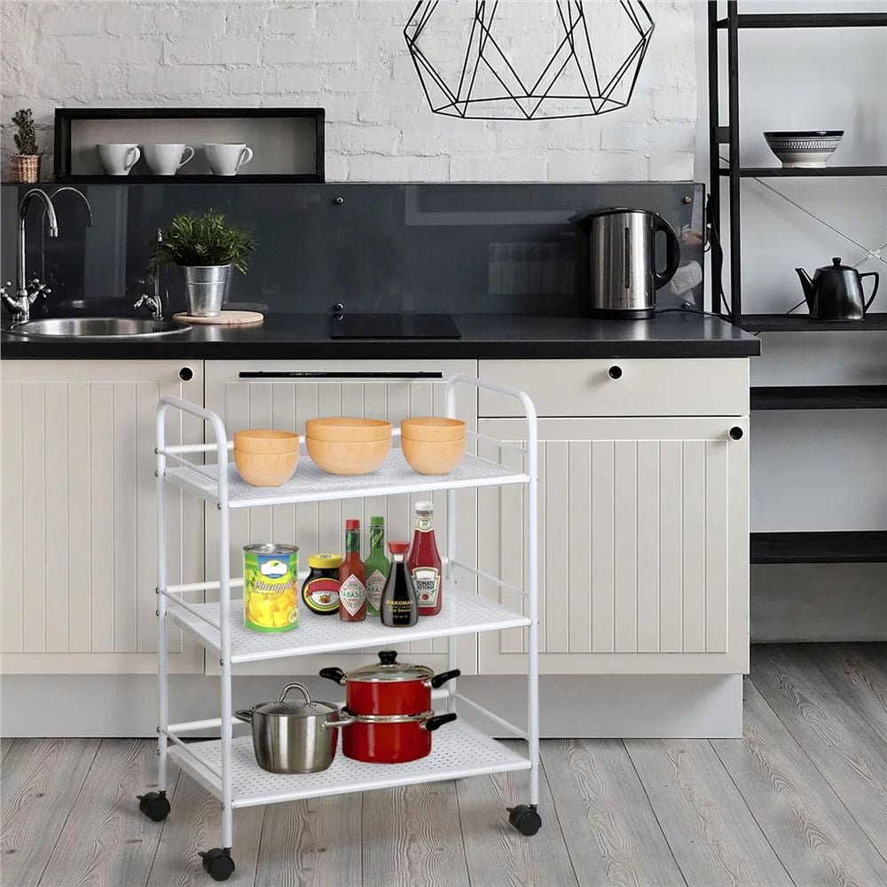 Rolling Trolley Cart with 3 Shelves - Casatrail.com