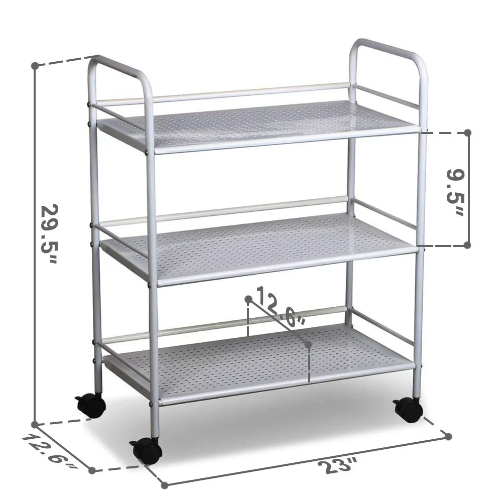 Rolling Trolley Cart with 3 Shelves - Casatrail.com