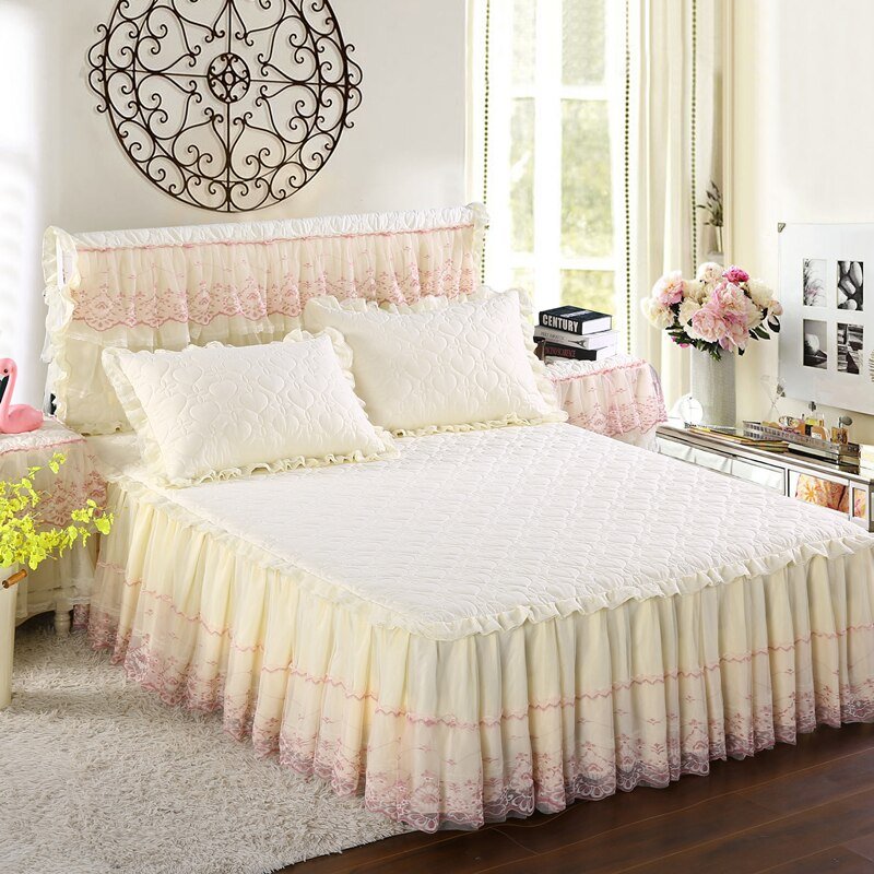 Romantic Flower Pattern Bed Skirt - Casatrail.com