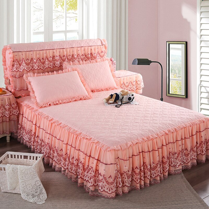 Romantic Flower Pattern Bed Skirt - Casatrail.com