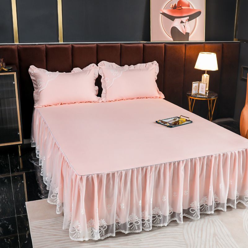 Romantic Lace Bed Skirt Set for Four Seasons - Casatrail.com