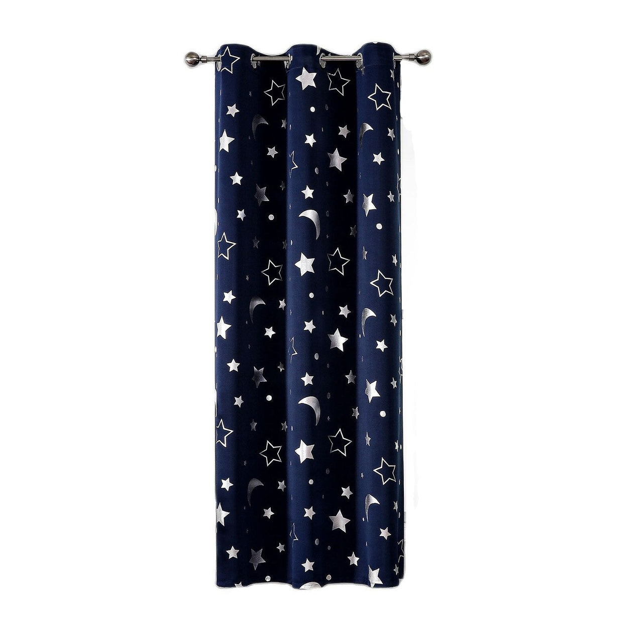 Room Darkening Curtains with Silver Star Moon - Casatrail.com