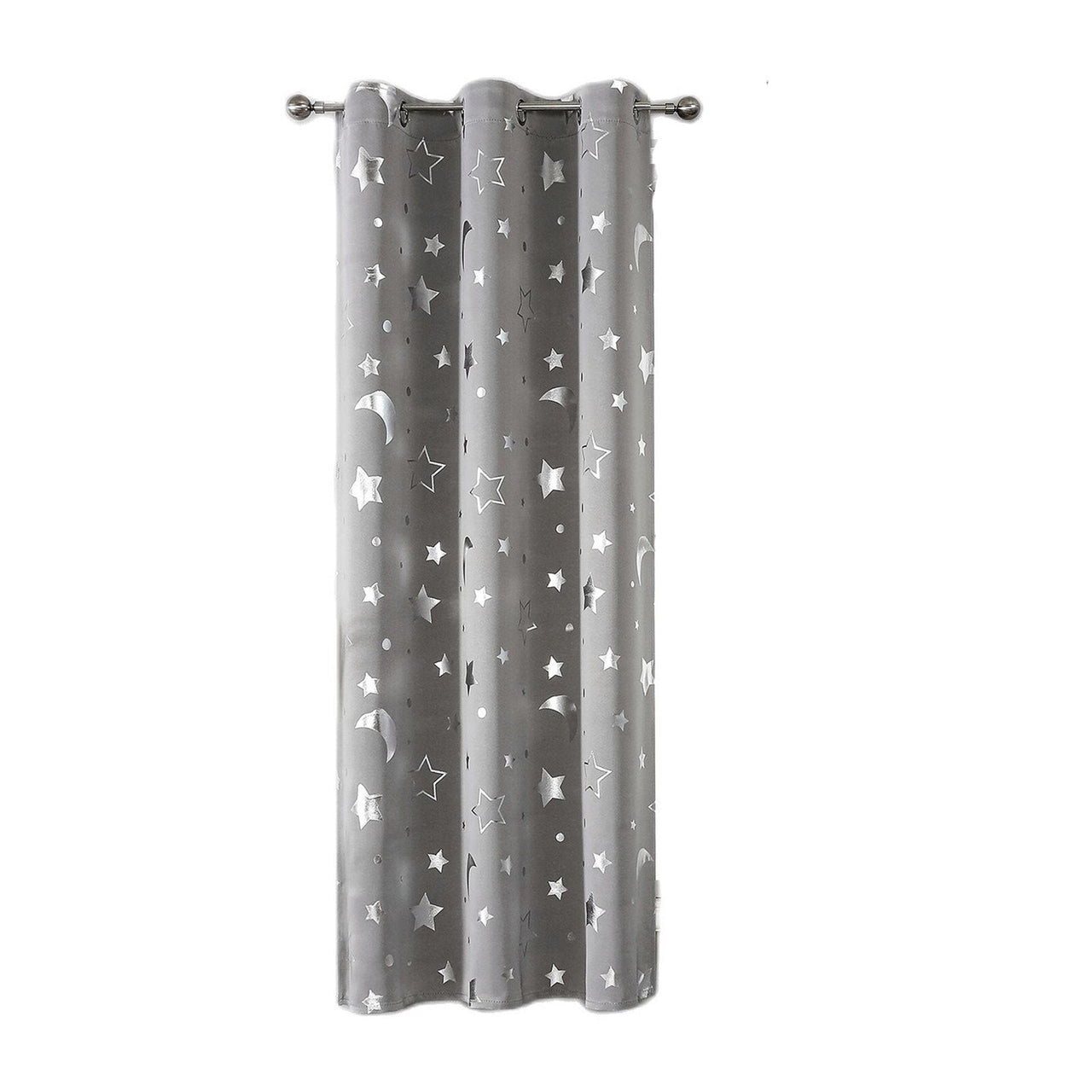 Room Darkening Curtains with Silver Star Moon - Casatrail.com