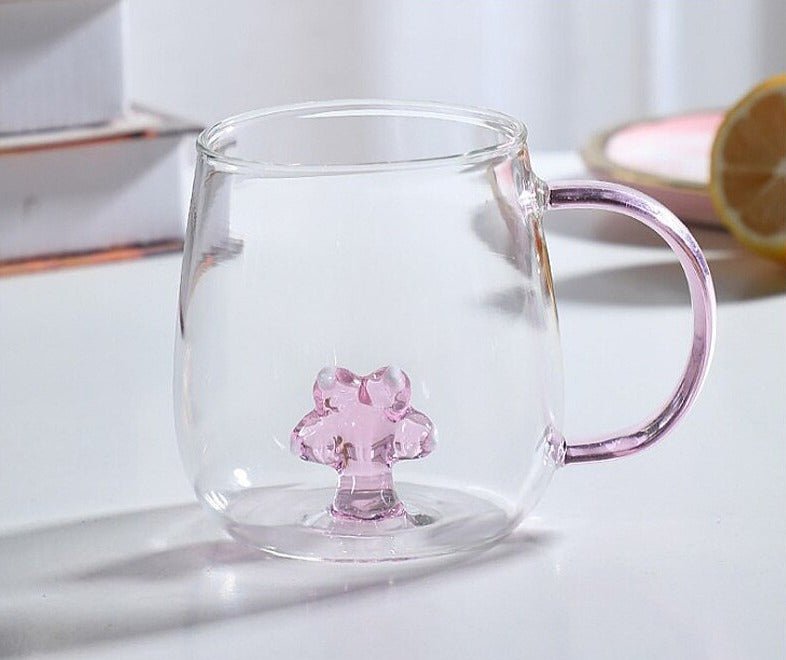 Rose Cup Glass Water Cup for Home Office - 380ml - Casatrail.com