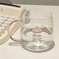 Thumbnail for Rose Cup Glass Water Cup for Home Office - 380ml - Casatrail.com