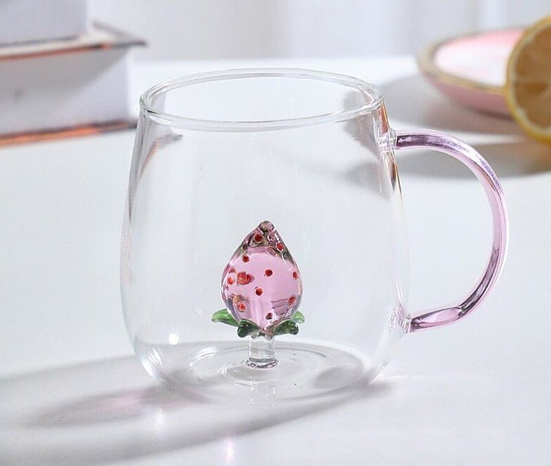Rose Cup Glass Water Cup for Home Office - 380ml - Casatrail.com