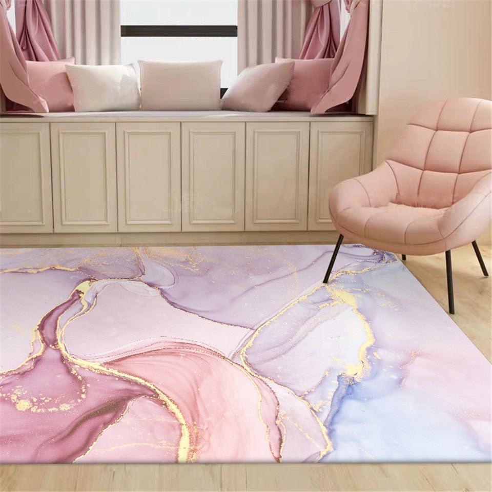 Rose Gold Oil Painting Rug for Romantic Bedroom - Casatrail.com