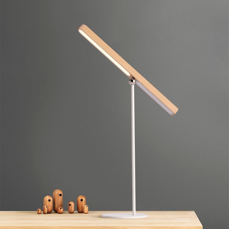 Rotatable LED Wooden Table Lamp with USB Charging - Casatrail.com