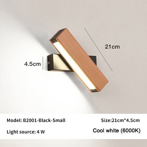 Rotatable Wall Lamp Nordic Solid Wood LED Light - Casatrail.com