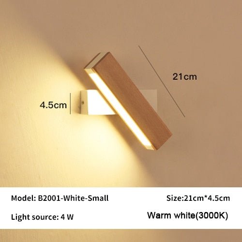 Rotatable Wall Lamp Nordic Solid Wood LED Light - Casatrail.com