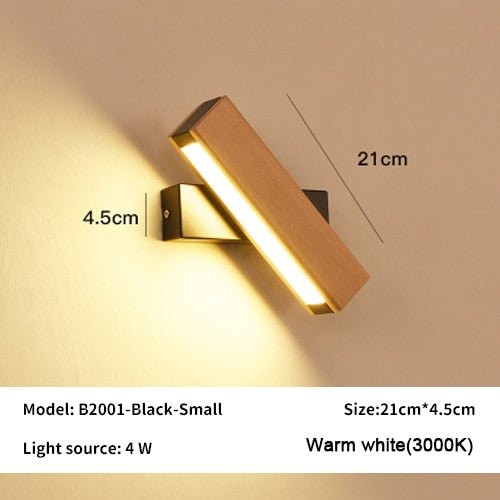 Rotatable Wall Lamp Nordic Solid Wood LED Light - Casatrail.com