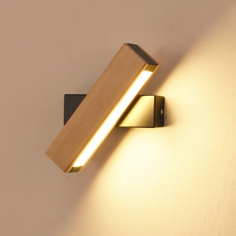 Rotatable Wall Lamp Nordic Solid Wood LED Light - Casatrail.com