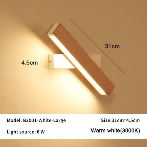 Rotatable Wall Lamp Nordic Solid Wood LED Light - Casatrail.com