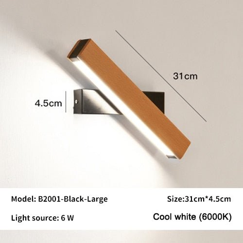 Rotatable Wall Lamp Nordic Solid Wood LED Light - Casatrail.com