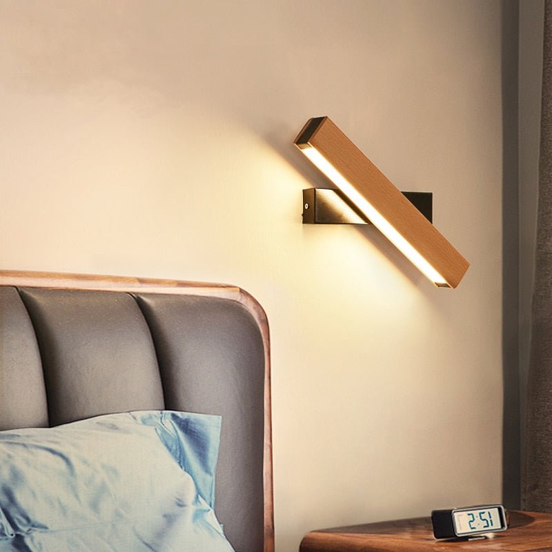 Rotatable Wall Lamp Nordic Solid Wood LED Light - Casatrail.com