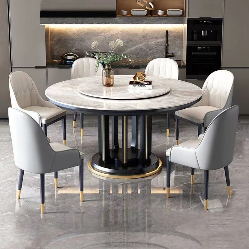 Round Dining Table Set for 6 People - Casatrail.com