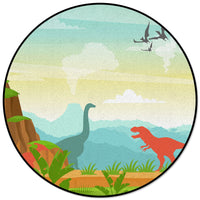 Thumbnail for Round Dinosaur Blue Pattern Rug - Casatrail.com