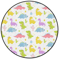 Thumbnail for Round Dinosaur Blue Pattern Rug - Casatrail.com