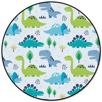 Thumbnail for Round Dinosaur Blue Pattern Rug - Casatrail.com