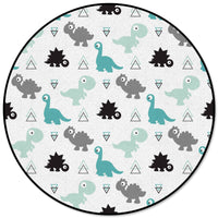 Thumbnail for Round Dinosaur Blue Pattern Rug - Casatrail.com