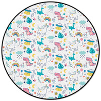 Thumbnail for Round Dinosaur Blue Pattern Rug - Casatrail.com