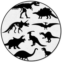 Thumbnail for Round Dinosaur Blue Pattern Rug - Casatrail.com