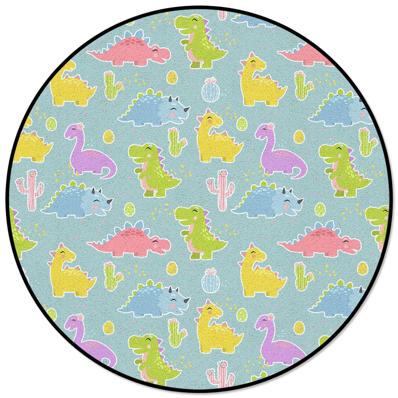 Round Rug with Forest Animals Print - Casatrail.com