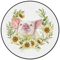 Thumbnail for Round Rug with Forest Animals Print - Casatrail.com