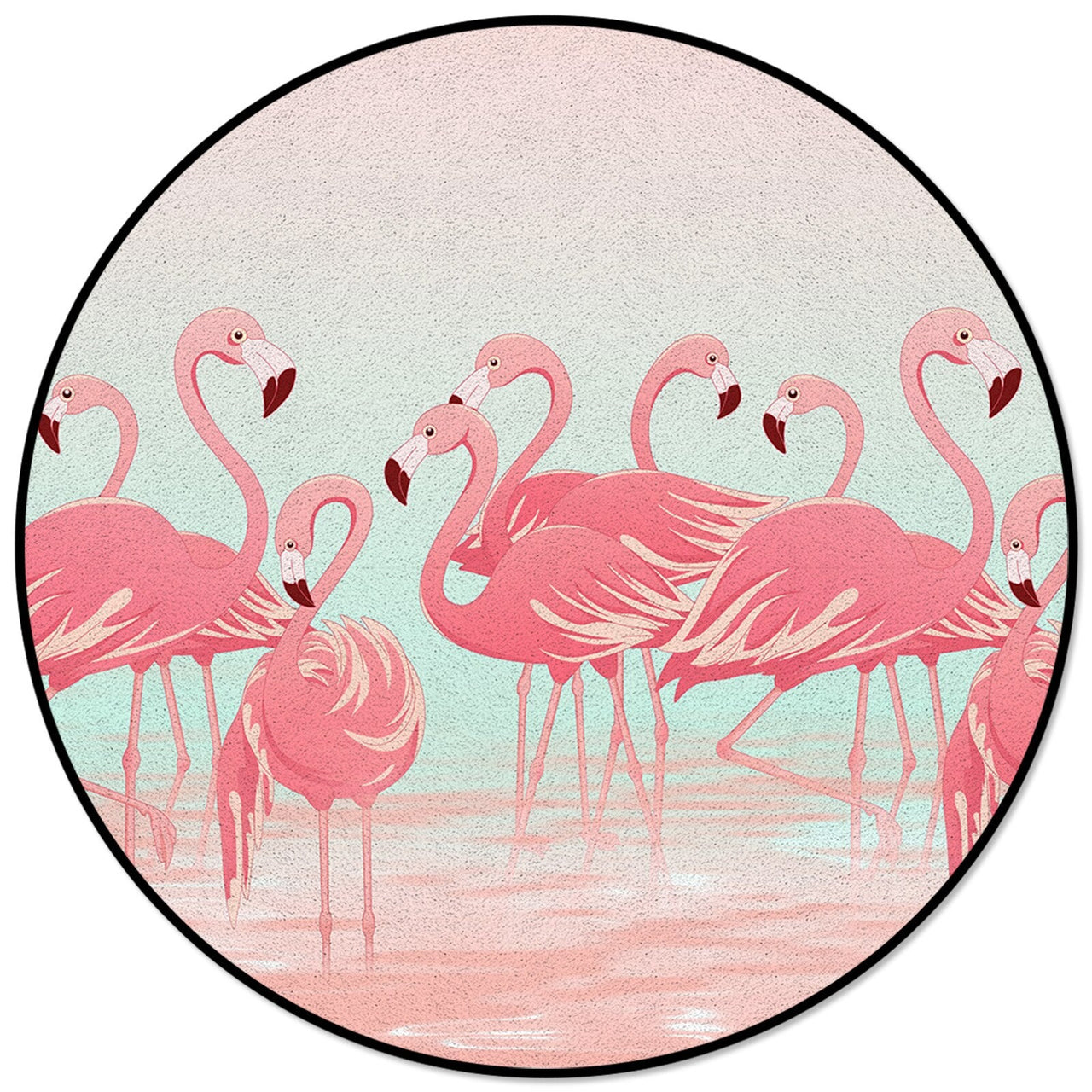 Round Rug with Forest Animals Print - Casatrail.com