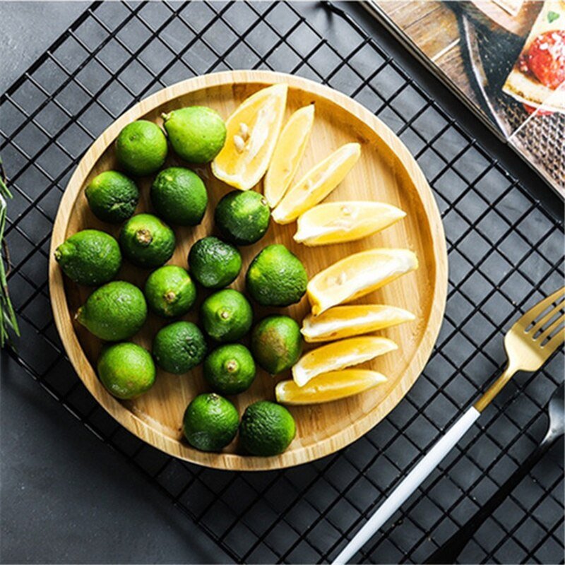 Round Wooden Serving Platter Tray - Casatrail.com