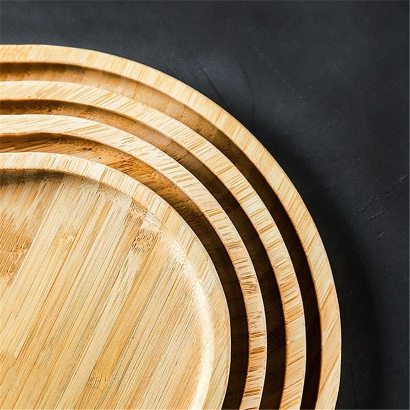 Round Wooden Serving Platter Tray - Casatrail.com