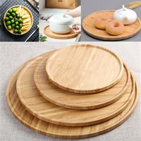 Thumbnail for Round Wooden Serving Platter Tray - Casatrail.com