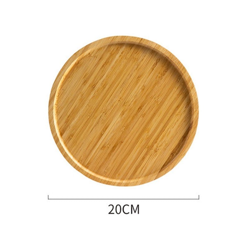 Round Wooden Serving Platter Tray - Casatrail.com