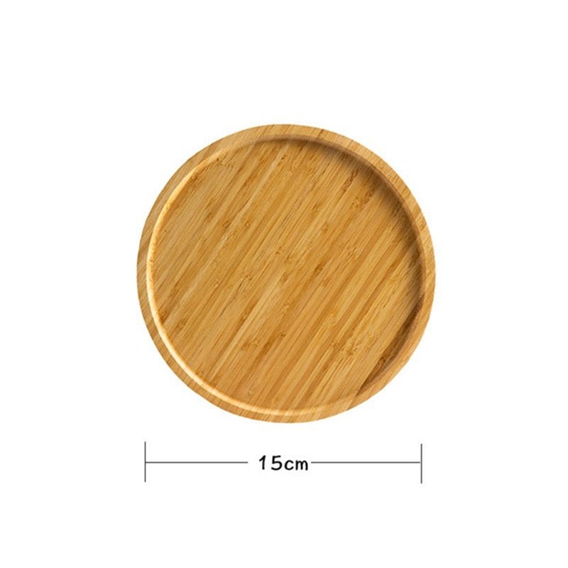 Round Wooden Serving Platter Tray - Casatrail.com