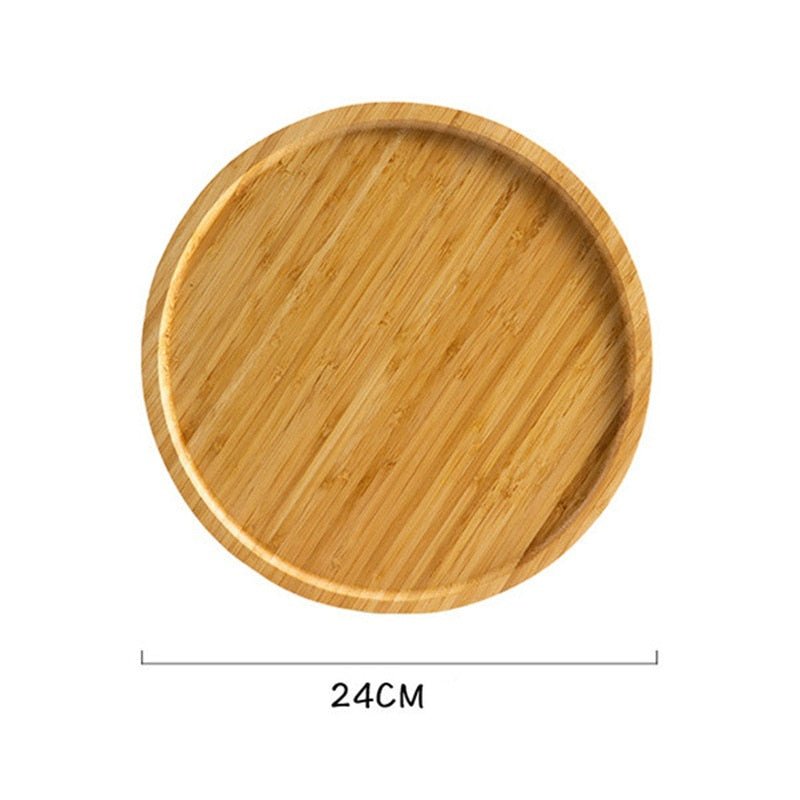 Round Wooden Serving Platter Tray - Casatrail.com