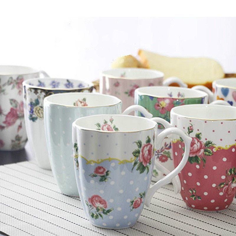 Royal English Pastoral Bone China Coffee Cups - Large Capacity - Casatrail.com