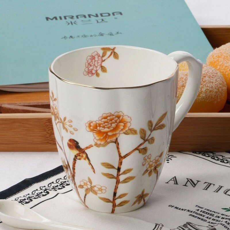 Royal English Pastoral Bone China Coffee Cups - Large Capacity - Casatrail.com