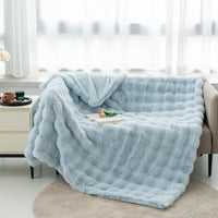 Thumbnail for Ruched Luxurious Faux Fur Throw Blanket - Casatrail.com