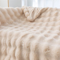 Thumbnail for Ruched Luxurious Faux Fur Throw Blanket - Casatrail.com