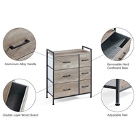 Thumbnail for Rustic Gray Fabric Dressing Table with 6 Drawers - Casatrail.com